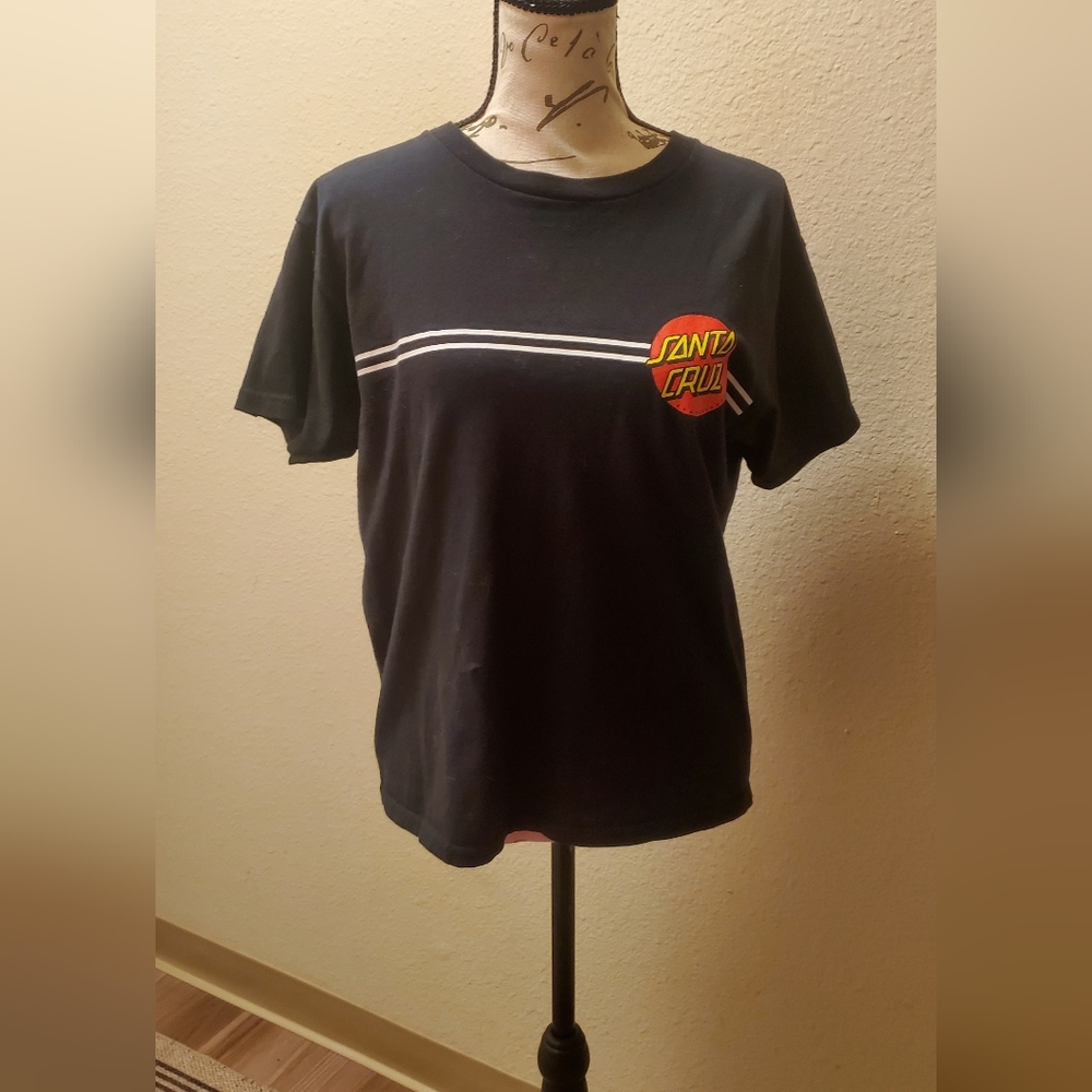 Santa Cruz Skateboards Black Tee with Red Logo
